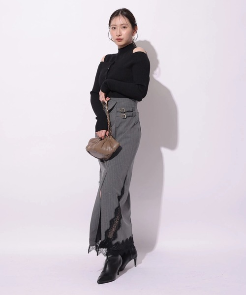 Mystrada（マイストラーダ）の「レースアシメウエストスカート（スカート・レディース・グレー・38/36/34）」の2枚目の写真