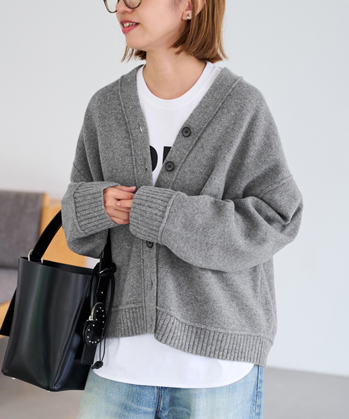 FRAMeWORK（フレームワーク）の「≪WEB限定 / 追加≫AQUA Vネックカーディガン 2（カーディガン/ボレロ・レディース・グレー/ブラウン系その他・FREE）」の6枚目の写真