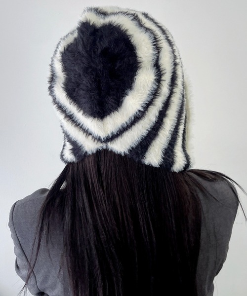 WEGO（ウィゴー）の「WEGO/ボーダーバラクラバ（ハット・レディース・ブラウン/ホワイト・FREE）」の4枚目の写真