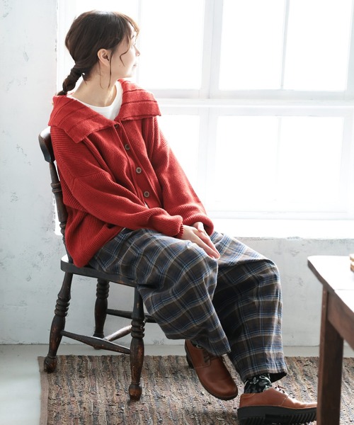 soulberry(ソウルベリー)の「赤レンガのカーディガン(カーディガン/ボレロ・レディース・レンガ・M/L/LL/3L/4L/5L)」の11枚目の写真