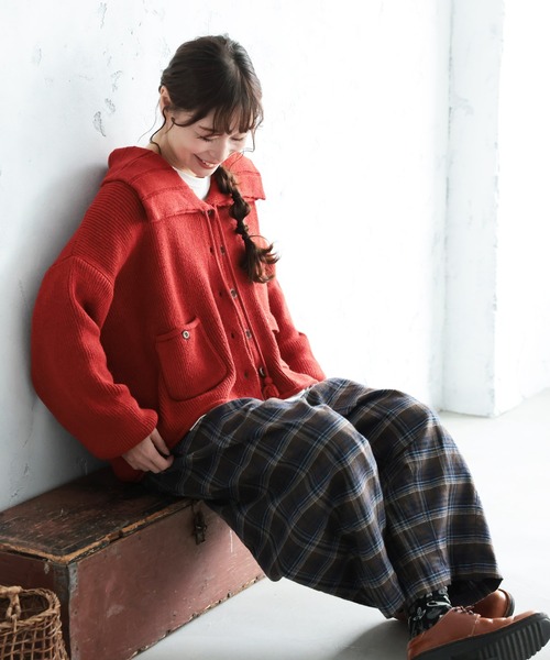 soulberry(ソウルベリー)の「赤レンガのカーディガン(カーディガン/ボレロ・レディース・レンガ・M/L/LL/3L/4L/5L)」の6枚目の写真