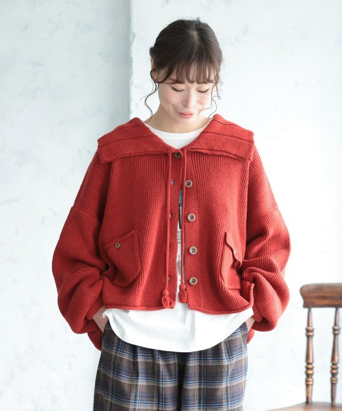 soulberry(ソウルベリー)の「赤レンガのカーディガン(カーディガン/ボレロ・レディース・レンガ・M/L/LL/3L/4L/5L)」の14枚目の写真