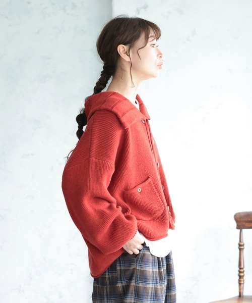 soulberry(ソウルベリー)の「赤レンガのカーディガン(カーディガン/ボレロ・レディース・レンガ・M/L/LL/3L/4L/5L)」の13枚目の写真