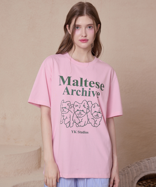 WaiKei(ワイケイ)の「マルチーズアーカイブライングラフィック半袖Tシャツピンク(Tシャツ/カットソー・レディース・その他・1/2/3)」の2枚目の写真