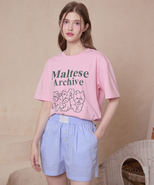 WaiKei(ワイケイ)の「マルチーズアーカイブライングラフィック半袖Tシャツピンク(Tシャツ/カットソー・レディース・その他・1/2/3)」の3枚目の写真