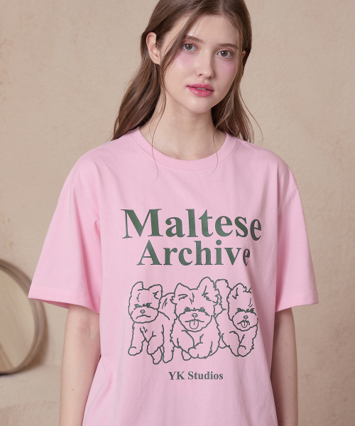 WaiKei(ワイケイ)の「マルチーズアーカイブライングラフィック半袖Tシャツピンク(Tシャツ/カットソー・レディース・その他・1/2/3)」の4枚目の写真