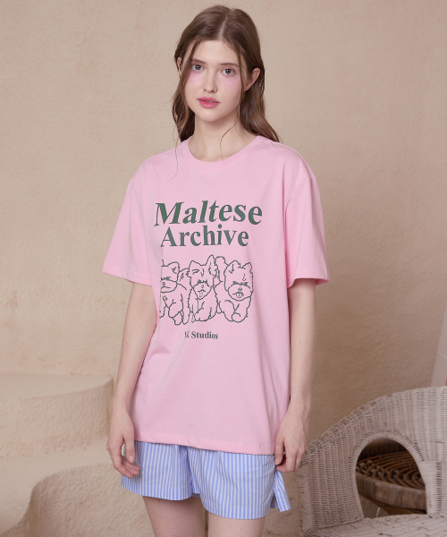 WaiKei(ワイケイ)の「マルチーズアーカイブライングラフィック半袖Tシャツピンク(Tシャツ/カットソー・レディース・その他・1/2/3)」の6枚目の写真