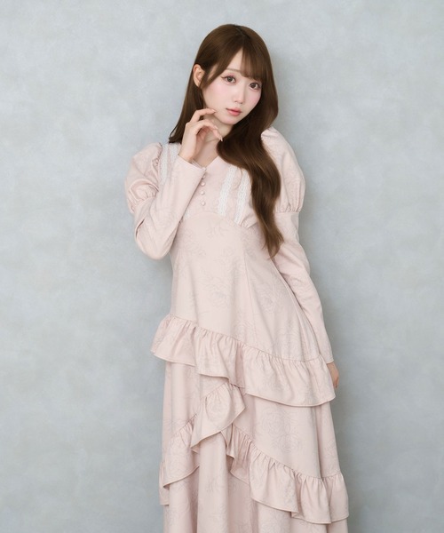 Peony flower print dress（ワンピース）｜Rose Muse（ロゼミューズ