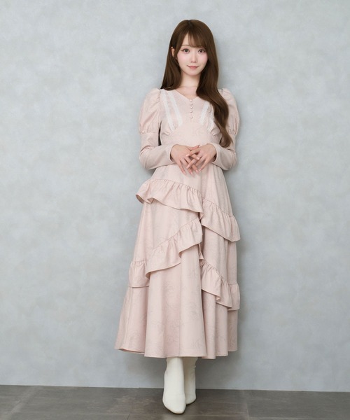 Peony flower print dress（ワンピース）｜Rose Muse（ロゼミューズ