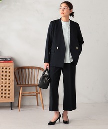 GALLORIA | 【セットアップで着られる】キレメクノーカラージャケット(ノーカラージャケット)