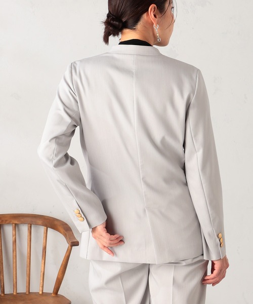 GALLORIA(ギャローリア)の「【セットアップで着られる】キレメクノーカラージャケット(ノーカラージャケット・レディース・ライトグレー/ネイビー・L/LL/M/S)」の5枚目の写真