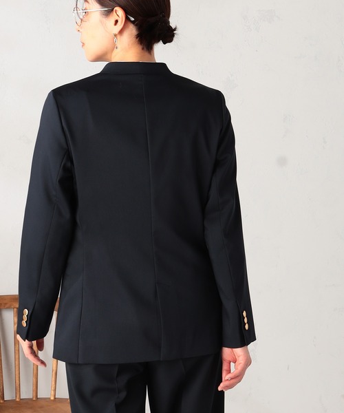 GALLORIA(ギャローリア)の「【セットアップで着られる】キレメクノーカラージャケット(ノーカラージャケット・レディース・ライトグレー/ネイビー・L/LL/M/S)」の9枚目の写真