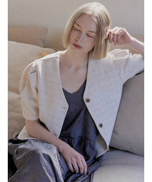 Tweed Puff Crop Jacket - CREAM