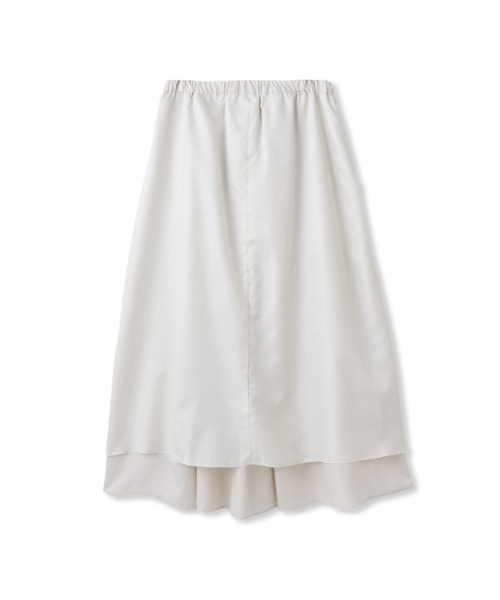 Droite lautreamont（ドロワットロートレアモン）の「タフタタックスカート≪洗濯機で洗える≫（スカート・レディース・オフホワイト/ブラウン・M）」の6枚目の写真