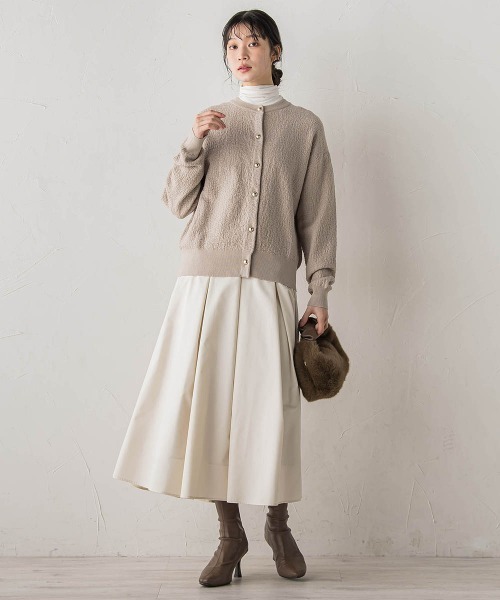 Droite lautreamont（ドロワットロートレアモン）の「タフタタックスカート≪洗濯機で洗える≫（スカート・レディース・オフホワイト/ブラウン・M）」の11枚目の写真