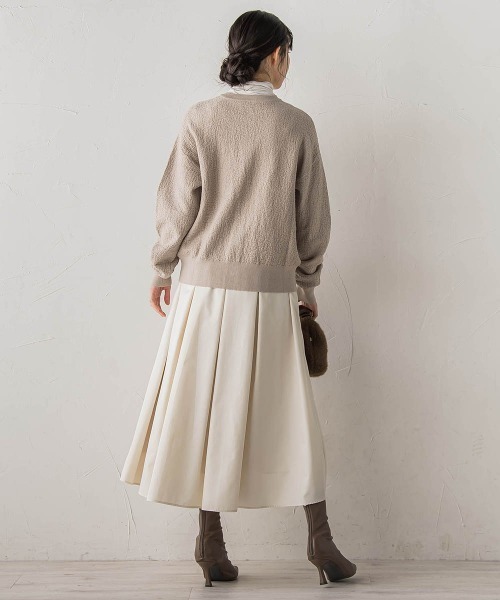 Droite lautreamont（ドロワットロートレアモン）の「タフタタックスカート≪洗濯機で洗える≫（スカート・レディース・オフホワイト/ブラウン・M）」の14枚目の写真