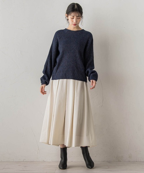 Droite lautreamont（ドロワットロートレアモン）の「タフタタックスカート≪洗濯機で洗える≫（スカート・レディース・オフホワイト/ブラウン・M）」の17枚目の写真