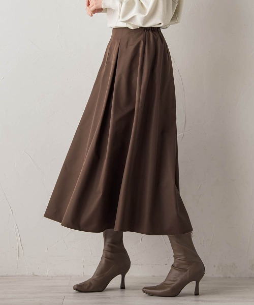 Droite lautreamont（ドロワットロートレアモン）の「タフタタックスカート≪洗濯機で洗える≫（スカート・レディース・オフホワイト/ブラウン・M）」の21枚目の写真