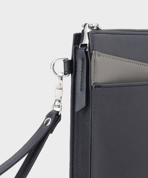 tk.TAKEO KIKUCHI（ティーケータケオキクチ）の「切替ZIPクラッチバッグ（クラッチバッグ・メンズ・ブラック/ブラック系/ブラック系1・00）」の22枚目の写真