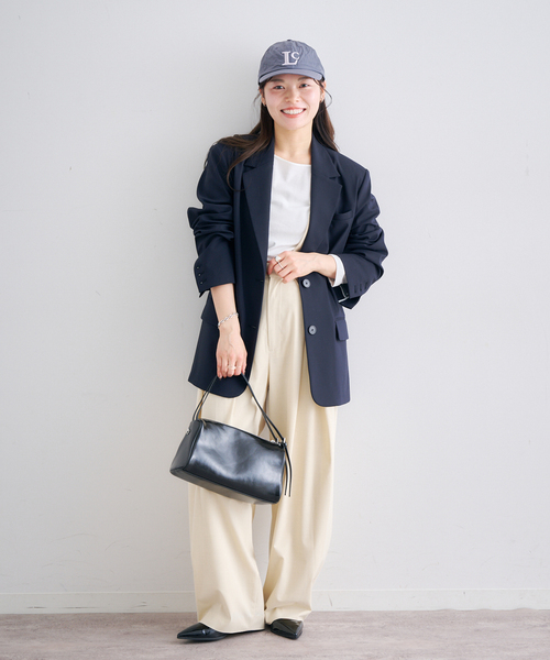 U by SPICK&SPAN（ユーバイスピックアンドスパン）の「2WAYトロタックサスペンダーパンツ（スラックス・レディース・ブラック/アイボリー・36/38）」の12枚目の写真