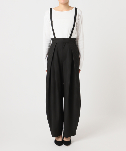 U by SPICK&SPAN（ユーバイスピックアンドスパン）の「2WAYトロタックサスペンダーパンツ（スラックス・レディース・ブラック/アイボリー・36/38）」の18枚目の写真