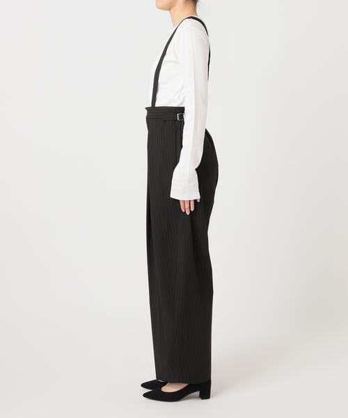 U by SPICK&SPAN（ユーバイスピックアンドスパン）の「2WAYトロタックサスペンダーパンツ（スラックス・レディース・ブラック/アイボリー・36/38）」の19枚目の写真