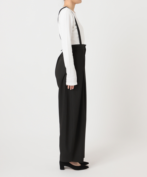U by SPICK&SPAN（ユーバイスピックアンドスパン）の「2WAYトロタックサスペンダーパンツ（スラックス・レディース・ブラック/アイボリー・36/38）」の21枚目の写真
