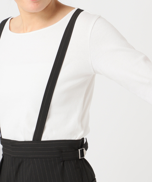 U by SPICK&SPAN（ユーバイスピックアンドスパン）の「2WAYトロタックサスペンダーパンツ（スラックス・レディース・ブラック/アイボリー・36/38）」の22枚目の写真