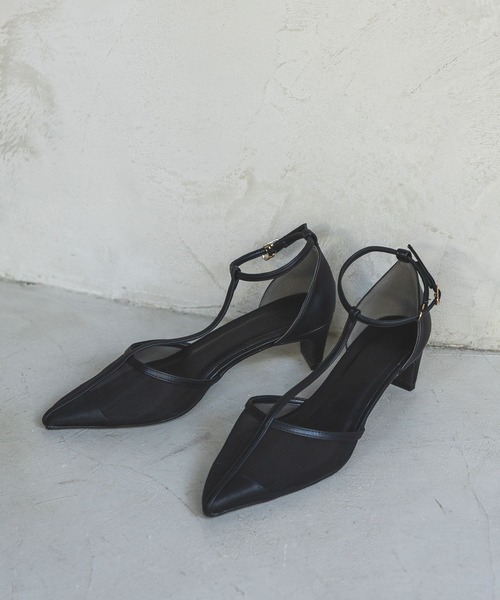 A part by(アパートバイ)の「メッシュヒールパンプス(パンプス・レディース・ブラック/ライトベージュ・MEDIUM/LARGE)」の1枚目の写真