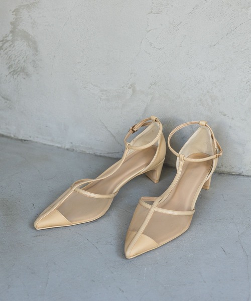 A part by(アパートバイ)の「メッシュヒールパンプス(パンプス・レディース・ブラック/ライトベージュ・MEDIUM/LARGE)」の3枚目の写真