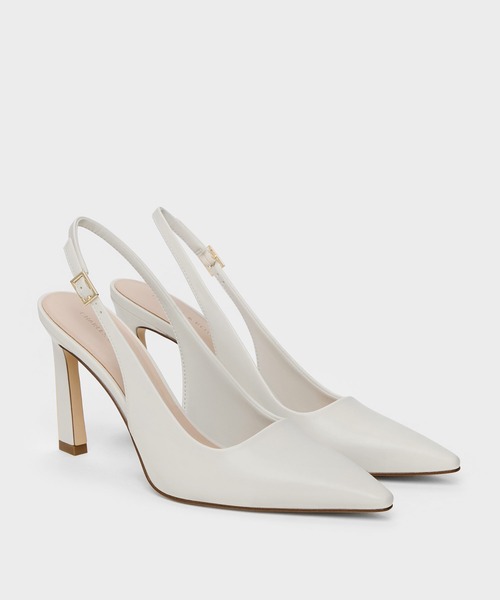CHARLES & KEITH(チャールズ & キース)の「Kerra ケラ ポインテットスリングバックパンプス(パンプス・レディース・ホワイト/ベージュ/ブラック・23.5cm/23cm/22cm/22.5cm/25cm/24.5cm)」の8枚目の写真