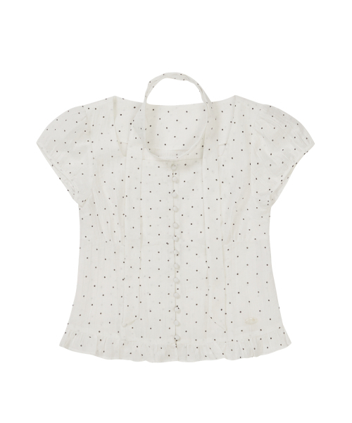 ILLIGO（イリゴ）の「リボンタイスクエアネックブラウスホワイトドット（シャツ/ブラウス・レディース・その他・S/M）」の5枚目の写真
