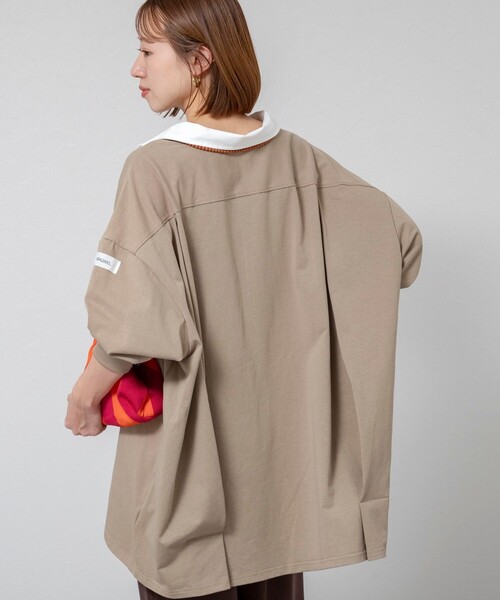 MAQWEL（マクウェル）の「【新色追加】【MAQWEL/マクウェル】ウォッシャブルBIGラガーシャツ（シャツ/ブラウス・レディース・ネイビー/ベージュ/ブラック系その他3/サックスブルー/グレー系その他2・FREE）」の3枚目の写真