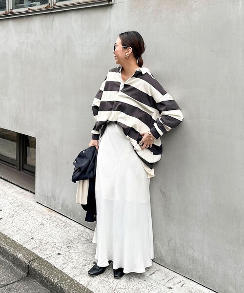 MAQWEL（マクウェル）の「【新色追加】【MAQWEL/マクウェル】ウォッシャブルBIGラガーシャツ（シャツ/ブラウス・レディース・ネイビー/ベージュ/ブラック系その他3/サックスブルー/グレー系その他2・FREE）」の14枚目の写真