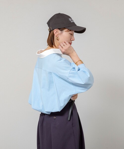 MAQWEL（マクウェル）の「【新色追加】【MAQWEL/マクウェル】ウォッシャブルBIGラガーシャツ（シャツ/ブラウス・レディース・ネイビー/ベージュ/ブラック系その他3/サックスブルー/グレー系その他2・FREE）」の22枚目の写真