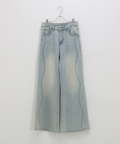 J by blue(ジェイバイブルー)の「ウェーブラインフレアデニムパンツ(デニムパンツ・レディース・ブルー/ネイビー・LARGE/MEDIUM)」の18枚目の写真