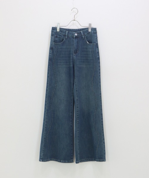 J by blue(ジェイバイブルー)の「ウェーブラインフレアデニムパンツ(デニムパンツ・レディース・ブルー/ネイビー・LARGE/MEDIUM)」の19枚目の写真