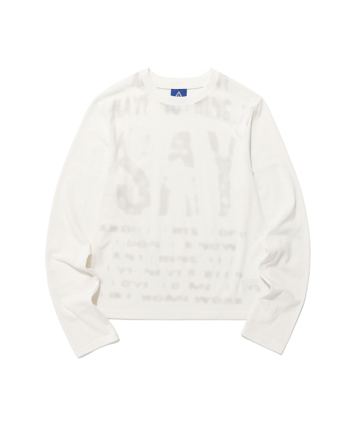 ISTKUNST(イストクンスト)の「SAY BLUR LS TEE_WHITE(IK2FSMT552A)(Tシャツ/カットソー・レディース・ホワイト・S)」の1枚目の写真