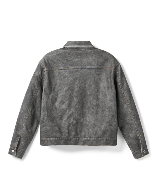 LORES(ロアス)の「Faux Leather Trucker Jacket - Black(ライダースジャケット・レディース・その他・M/L)」の2枚目の写真