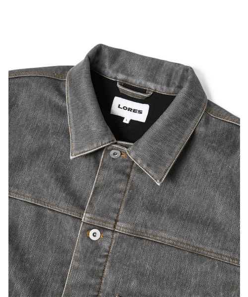 LORES(ロアス)の「Faux Leather Trucker Jacket - Black(ライダースジャケット・レディース・その他・M/L)」の3枚目の写真