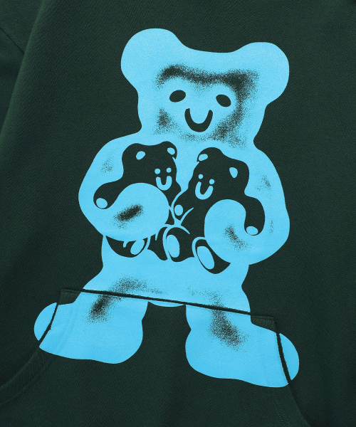 NICE GHOST CLUB（ナイスゴーストクラブ）の「3 GUMMY BEARS HOODIE_GREEN(NG2EFUM409A)（パーカー・レディース・グリーン・S/M/L）」の4枚目の写真