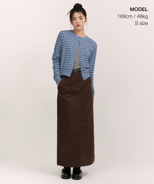 MUSINSA STANDARD WOMAN（ムシンサスタンダードウーマン）の「ウィメンズ11W コーデュロイマキシスカート [ブラウン]（スカート・レディース・その他・SMALL/X-SMALL/LARGE/MEDIUM）」の8枚目の写真