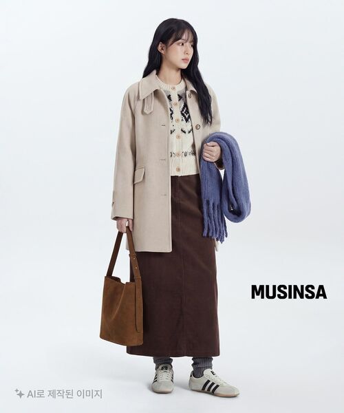 MUSINSA STANDARD WOMAN（ムシンサスタンダードウーマン）の「ウィメンズ11W コーデュロイマキシスカート [ブラウン]（スカート・レディース・その他・SMALL/X-SMALL/LARGE/MEDIUM）」の6枚目の写真