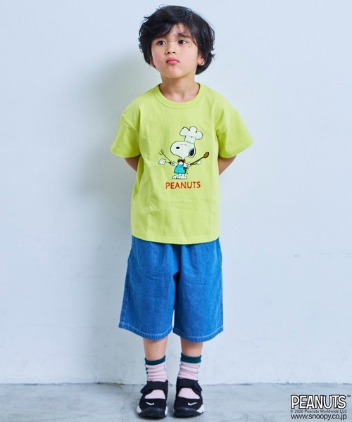 PEANUTS（ピーナッツ）の「【PEANUTS】スヌーピー/プリントTシャツ（Tシャツ/カットソー・キッズ・イエロー/ブラック/オフホワイト/杢グレー・80/90/95/100/110/120/130/140/150）」の7枚目の写真