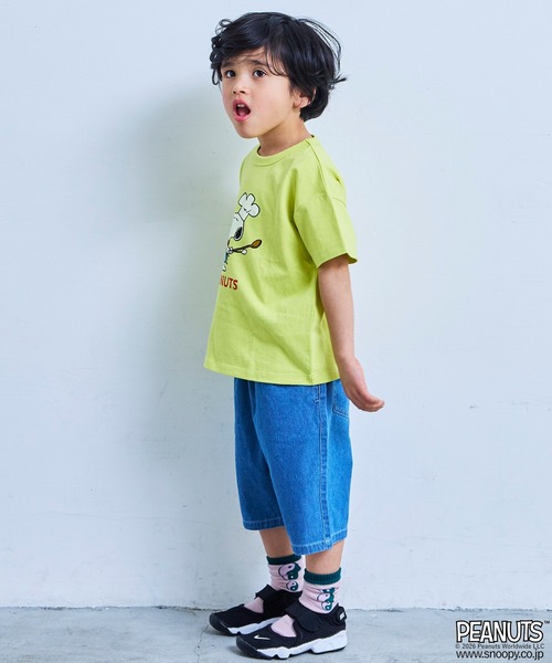PEANUTS（ピーナッツ）の「【PEANUTS】スヌーピー/プリントTシャツ（Tシャツ/カットソー・キッズ・イエロー/ブラック/オフホワイト/杢グレー・80/90/95/100/110/120/130/140/150）」の8枚目の写真