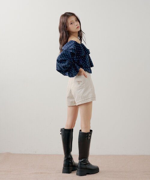 Chico(チコ)の「【セットアップ対応】コンパクトレイヤードショートパンツ(その他パンツ・レディース・ベージュ/ブルー系その他3/アイボリー・MEDIUM/SMALL)」の7枚目の写真
