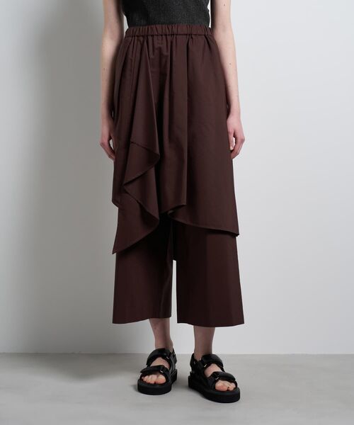 LANVIN en Bleu(ランバンオンブルー)の「アシンメトリーレイヤードパンツ(その他パンツ・レディース・ボルドー/ブラック・38/36)」の1枚目の写真