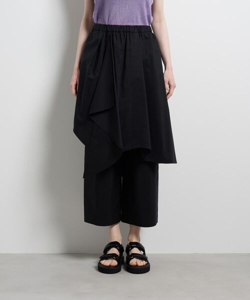 LANVIN en Bleu(ランバンオンブルー)の「アシンメトリーレイヤードパンツ(その他パンツ・レディース・ボルドー/ブラック・38/36)」の2枚目の写真