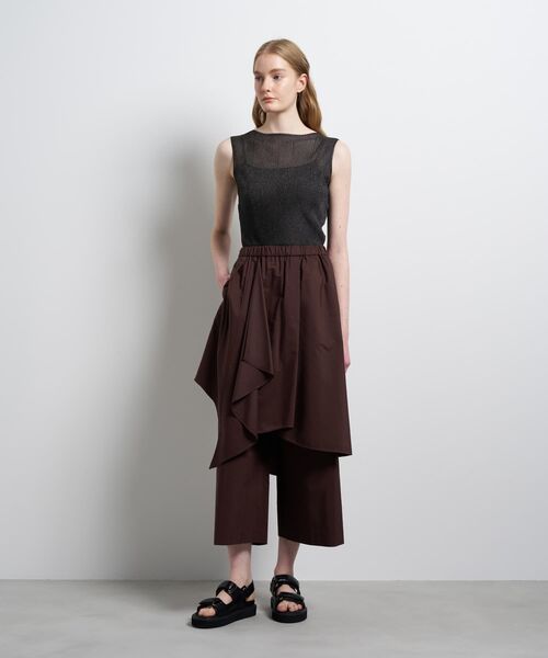 LANVIN en Bleu(ランバンオンブルー)の「アシンメトリーレイヤードパンツ(その他パンツ・レディース・ボルドー/ブラック・38/36)」の3枚目の写真