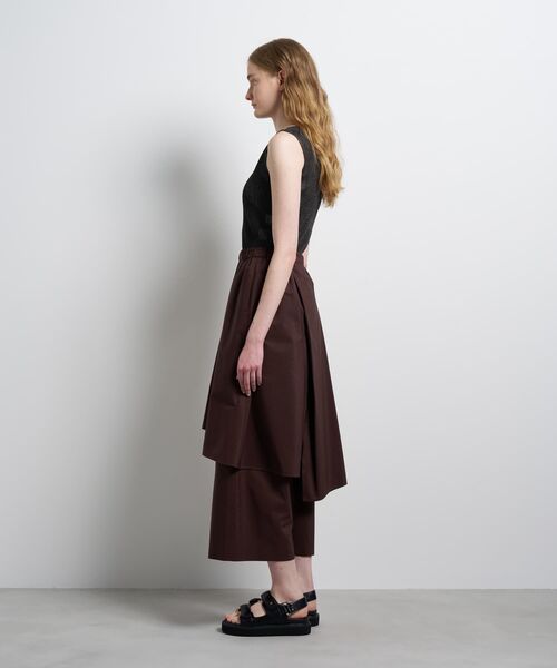 LANVIN en Bleu(ランバンオンブルー)の「アシンメトリーレイヤードパンツ(その他パンツ・レディース・ボルドー/ブラック・38/36)」の4枚目の写真